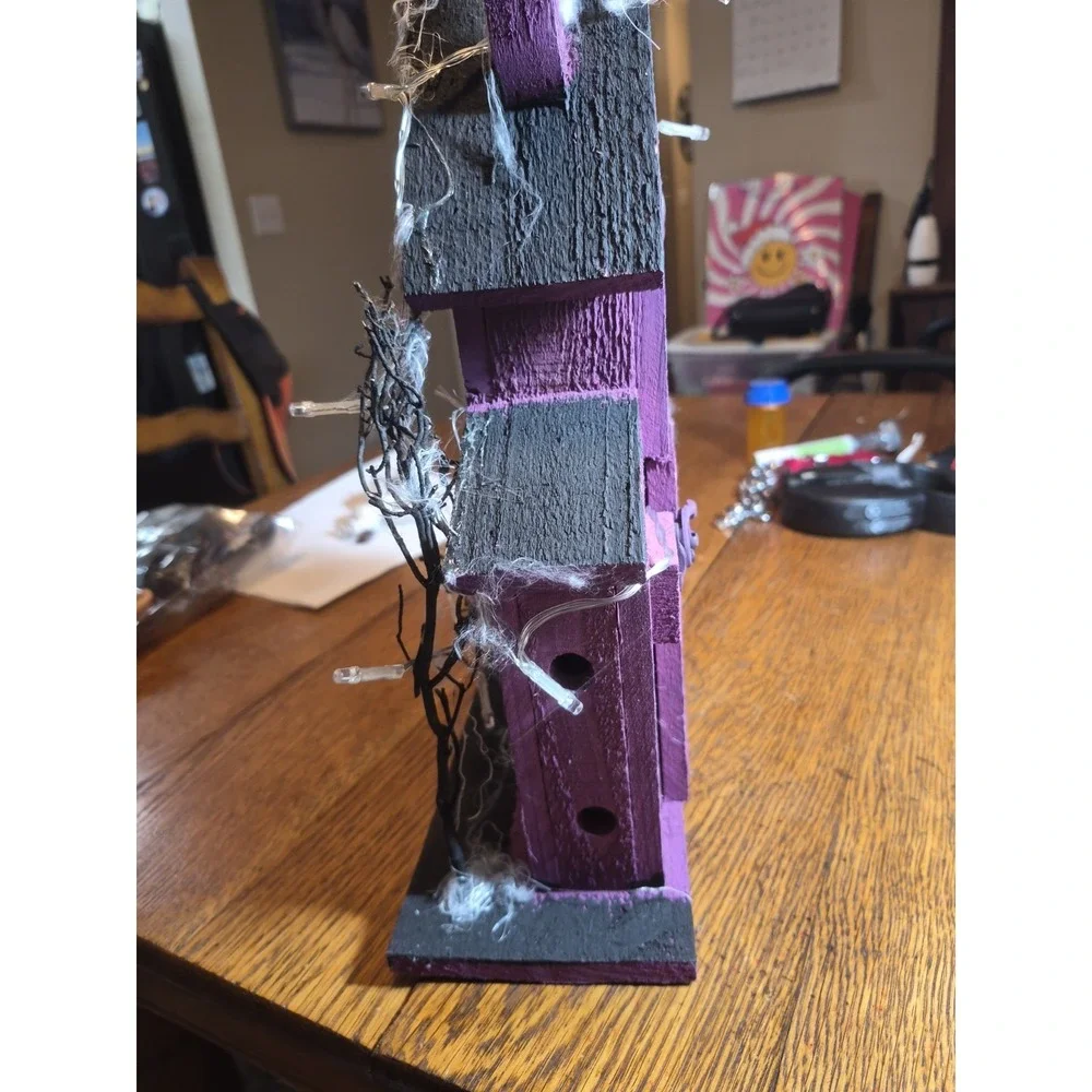 Wooden Halloween HOUSE With Lights